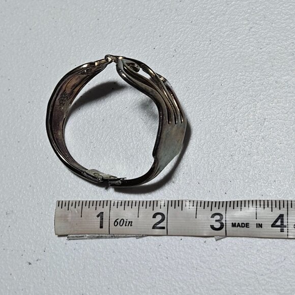 Vintage Spoon Bracelet Intricate Swirl Design Floral Motif Adjustable Fit Women - Picture 5 of 5